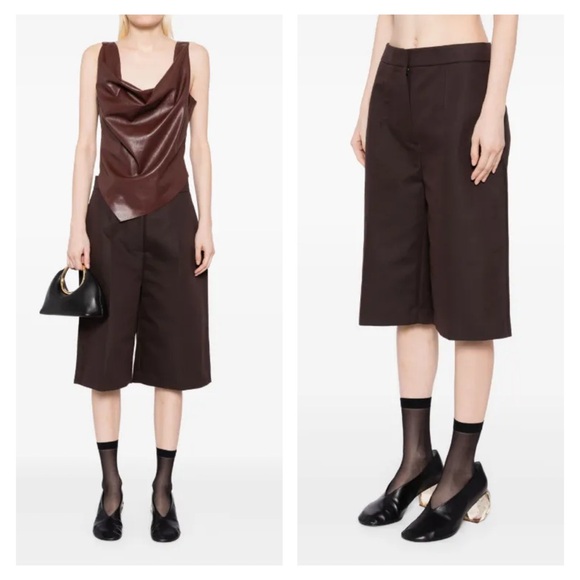 Recto Pants - RECTO Brown Pleat Detail Shorts SZ XS